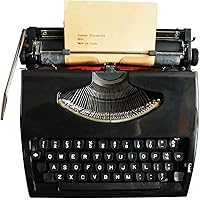 Amdsoc 機械タイプライター昔ながらの手動タイプライター、クラシックなポータブルタイプライター使いやすい-ハンドカバーとレッドブラックリボン付き