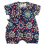 ベビー 甚平 女の子 じんべい 日本製生地 綿100% ロンパース ベビー服 花火柄 花火-紺-1013 60-70cm