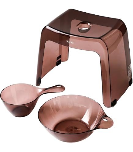 パール金属　ACLEAR バスチェア 湯おけ 手おけ 3点セット レッド タオル・バス用品 パール金属 ACLEAR バスチェア 湯おけ 手おけ 3点