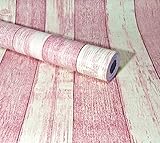 PEGAZOU(ペガ蔵) はがせる壁紙 壁紙シール 地中海風 アンティーク 木目 黄 & 赤 45cm×10m DIY