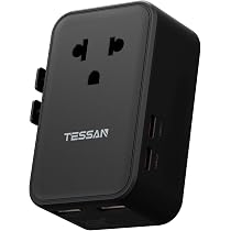 Amazon.co.jp: 海外 変換プラグ 全世界対応 TESSAN 超薄型 旅行 便利