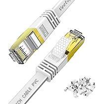 Amazon.co.jp: 10m Veetop LANケーブル CAT8 フラット 爪折れ