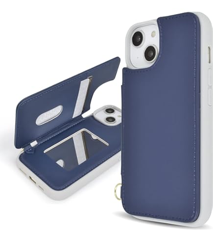 ★iPhone 14 Pro フリップケース カードホルダー付き ネイビー ☆iPhone 14 Pro フリップケース カードホルダー付き ネイビー