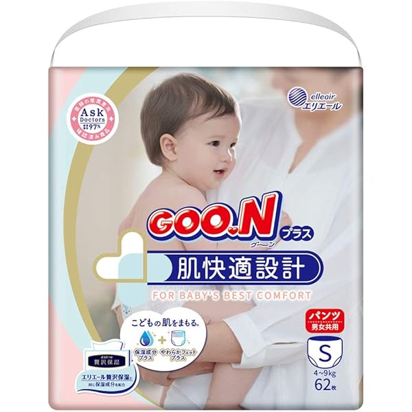 Amazon.co.jp: グーンプラス肌快適設計パンツS 62枚 : ベビー