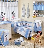 ディズニーベビーブルーミッキーマウスダンスベビーベッド寝具セット Curtain ブルー DAME-7297219037627-CURTAIN