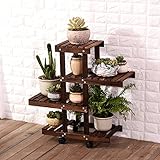 消毒木製フラワースタンド 木製植物フラワーディスプレイスタンド木製ポットシェルフ収納棚屋外屋内多層フラワーポットダークブラウン 強い支持力 (サイズ さいず : 71 * 26 * 72cm)
