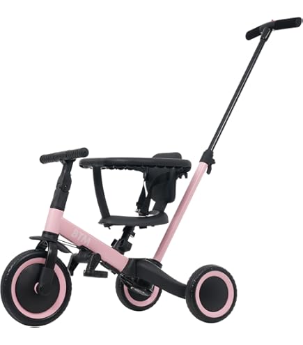【美品】BTM 子供用三輪車　4in1 ベージュ 子供用三輪車 4in1 自転車 押し棒付き 安全バー付き キック