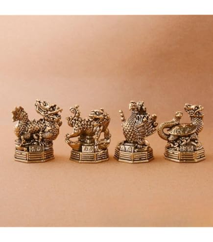 Amazon.co.jp: 真鍮製の四神獣、四方、緑龍、朱雀、玄武、白虎、真鍮製