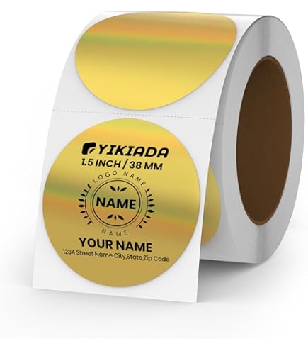Amazon.co.jp: YIKIADA ホログラフィックゴールドサーマルラベル 防水