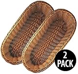 KOVOT poly-wicker Bread Basket – 14.5 " Wovenポリプロピレン ブラウン
