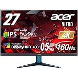 Acer ゲーミングモニター Nitro 27インチ IPS 非光沢 4K UHD 160Hz 0.5ms HDMI 2.1 DisplayPort スピーカー ヘッドホン端子 PC PS5 Xbox X|S VESAマウント対応 VG272KV3b