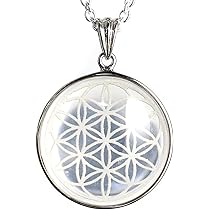 水晶 クリスタル ペンダント シルバー925 Amazon | フラワーオブライフ flower of life 神幾何学 生命の花