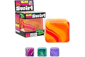 NeeDoh Nice Cube Swirl- Squishy Colourful Stress Toy, Soft & Stretchy Fidget for Sensory Play, Swirled Ice Cube-Inspired Design, Stress Relief for Kids & Adults, Fun Collectible, Assorted Colours