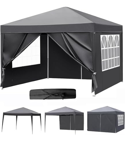 Amazon.co.jp: タープテント 2m×2m サイドシート4枚付き ワンタッチ