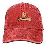 大人 デニム キャップハッピーハロウィン パンプキン かぼちゃ 大人気 旅行 ハット 大人気 紫外線対策 日よけ 小顔効果 プリント付き 無地 レッド