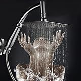 Happyyoo　高品質 シャワーヘッド 高水圧 人気 降雨 ステンレス オーバーヘッド レインフォール 正方形 節水 超薄型 レインフォレスト体験 洗浄便利 マッサージ　取付簡単 20x20cm ホ