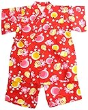 putty(プッティー)ほたる柄 甚平スーツ上下 130cm レッド 720944 サザンクロス 日本製 綿100% トドラーサイズ