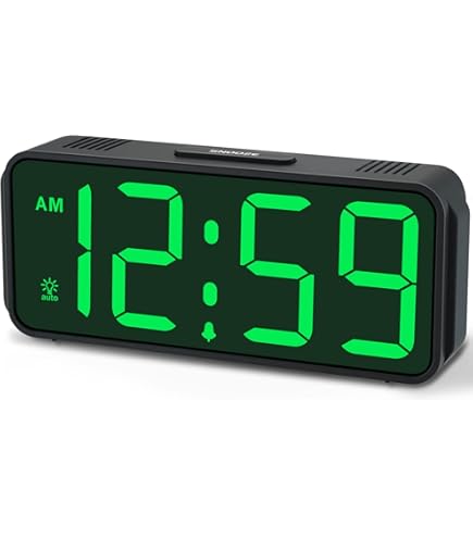 Amazon.co.jp: KWANWA 1.2インチ 小型デジタル目覚まし時計 グリーン