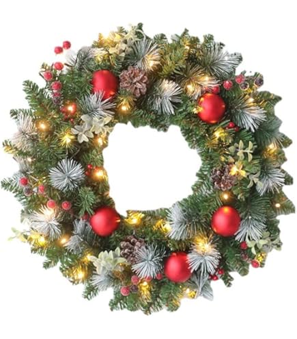 Amazon | S&C Live クリスマスリース 玄関ドア 40cm ゴージャス