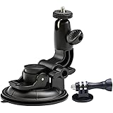 EXSHOW吸盤カメラマウント 1/4X20大変強力360回転かーフロントガラスホルダー デジタルカメラ/アクションカメラ Hero/Canon/Garmin/Nikon/SONY/CASIO/Kodakに対応