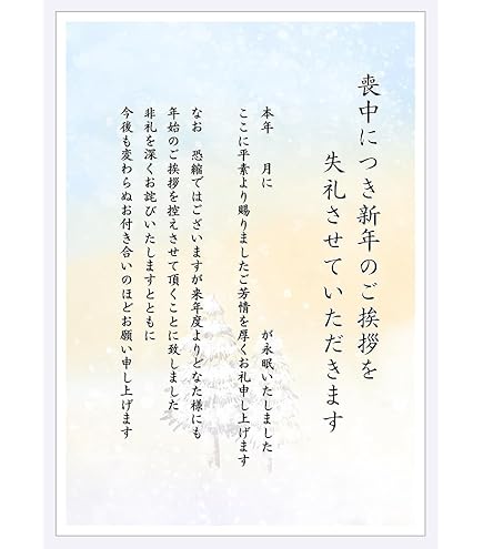 Amazon | 【WAKUWAKU〜sanyo〜】喪中ハガキ 年賀状じまい 記入