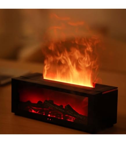 Amazon.co.jp: 【YURAMEKI】暖炉型 アロマオイル対応 加湿器 たき火