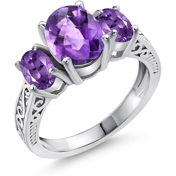 Amazon | [Gem Stone King] 7.5カラット 天然 アメジスト リング
