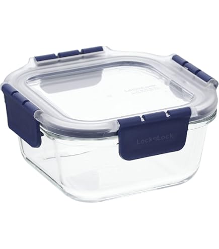 Amazon｜耐熱ガラス容器 ガラスロックバリア ・小&大4点SET｜保存容器