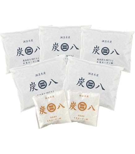 Amazon.co.jp: 炭八 室内用 中袋 3Lサイズ×10個 ＋ 小袋4個セット 炭八 