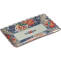 Amazon.co.jp: 有田焼 古伊万里松竹梅焼皿 [22.5×13×2.5cm