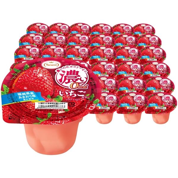 Amazon.co.jp: たらみ 濃い0kcal いちごゼリー195g×48個 : 食品