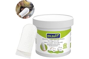 DR.EASY Breath Freshener Dental Finger Wipes 80ct for Dog & Cat, Help Wipe Away Plaque&Tartar, No Added Harsh Chemicals No Brush Formula