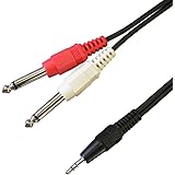 フジパーツ [ミュージックシリーズ]ラインケーブル 片側：ステレオミニφ3.5-片側：φ6.3モノラル標準（赤・白） 1.5m/C-090
