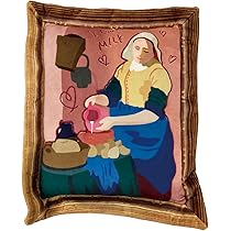 「引き取り限定品」　絵画　絵　避暑地の女性　サイン有り　高さ約１５３cm フェルメール 牛乳を注ぐ女 6号 複製名画 絵画 ジクレー