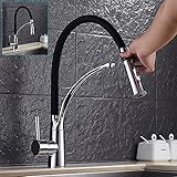 キッチン水栓 シャワー 混合水栓 キッチン用水栓 キッチン用蛇口 伸縮ノズル ハンドシャワー シングルレバー キッチン用混合栓シャワー 360°引き出せる 蛇口