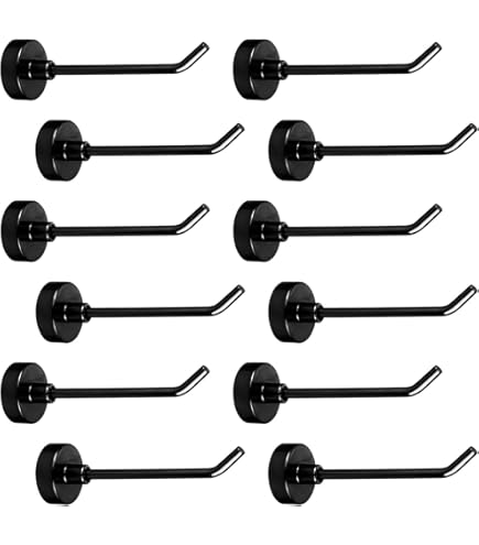 Tinoaly 24pcs Large Magnetic Hooks Heavy Duty, Long Magnet Hangers For Cruise Ships Wall Peg For Hanging Home Kitchen Refrigerator Garage Supplies (Black - View #7