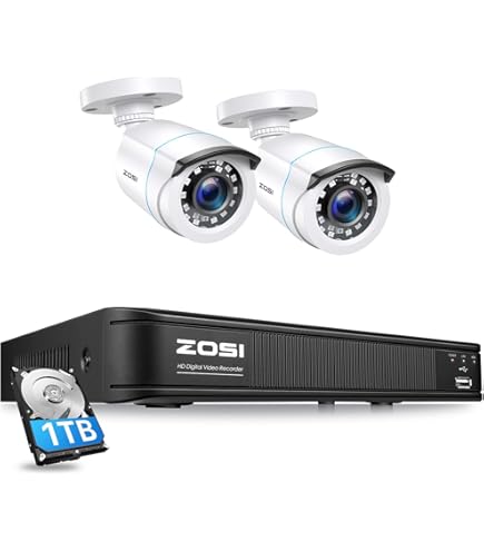 ZOSI 防犯カメラ4台セット 230万画素監視カメラ屋外 1080P ZOSI 230万画素防犯カメラ6~16台 フルハイビジョン ドーム監視