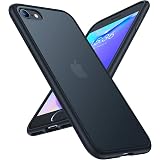 TORRAS iPhone SE用 7用 8 用ケース 半透明 耐衝撃 米軍MIL規格 マット感 SGS認証 黄ばみなし レンズ保護 ストラップホール付き 高級感4.7インチ アイフォン SE 7 8用カバー（ブラック）