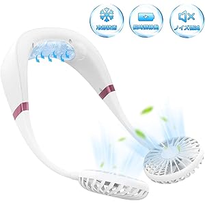 ネッククーラー 首掛け扇風機 usb充電式 携帯扇風機 ネックファン 大容量 3000mAh 熱中症対策 スポーツネックファン 風量3段階調節 360°角度調整 ハンズフリー扇風機(白い)