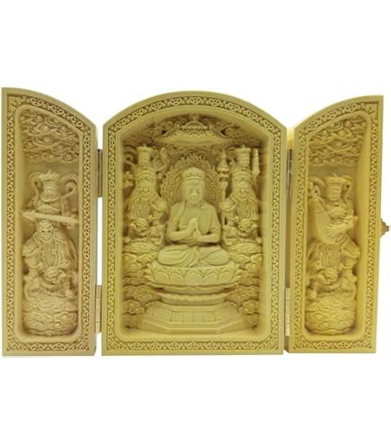 Amazon｜三開仏 木彫りの仏像 十三佛 十三仏 彫刻仏像 ツゲ 柘植 高さ