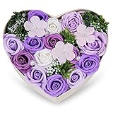 父の日 ソープフラワー 創意方形ギフトボックス 誕生日 母の日 記念日 先生の日 バレンタインデー 昇進 転居など最適としてのプレゼント (パープル-1)