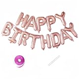 Vthoviwa 誕生日ハッピーバースデー 風船ローズゴールド カーニバル 飾り付け記念日パーティー装飾 Happy Birthday バースデー 飾り バルーン、ローズゴールド誕生日 パーティー 飾り付け バルーン 風船 男女兼用
