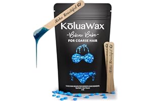 KoluaWax Hard Wax Beads for Hair Removal – Coarse Hair Formula – Face, Brazilian, Underarms, Back Chest, Bikini Waxing – Sea 