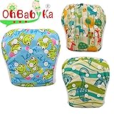 OHBABYKA赤ちゃん ベビー服 赤ちゃん 服 ベビー 水着 女の子 男の子 男児 女児 水着 再利用可能 防水 スイム布 水遊び スイムパンツ おむつ 3枚セット (YK144243)
