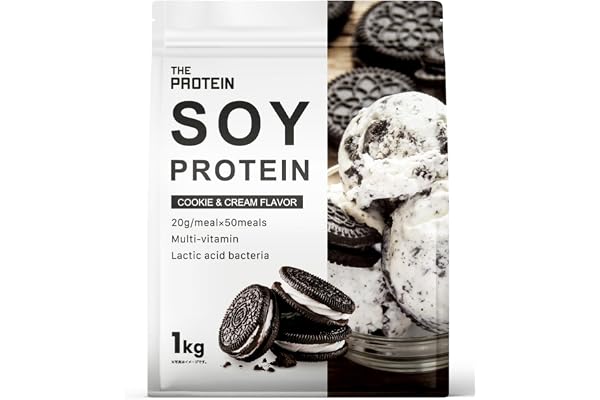 ザプロ ソイプロテイン クッキー&クリーム 風味 1kg ビタミン 11種 大豆プロテイン 国内製造 低糖質 低脂質 高タンパク 筋トレ | 武内製薬 THE PROTEIN