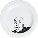 サンアート おもしろ食器 「 偉人フェイスディッシュ 」 アインシュタイン 中皿 直径23.5cm ホワイト SAN2208-2