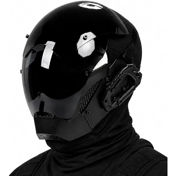 Amazon.co.jp: ブラックサイバーパンクマスク 暗黒風元宇宙機甲