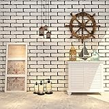 (ハンメロ)HANMEROリビング 部屋 ふすま diy リフォーム用おしゃれなレンガ壁紙 のりなし はがせる ビニールクロス 1ロール（53cm×9m）ホワイト＆ブラック