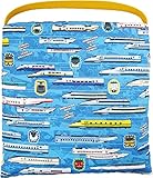 【前から取り出しタイプ】座布団ケース 座布団カバー　ブルー×新幹線柄 入園 入学 幼稚園 保育園 プレスクール　小学校 ロリポップ