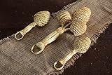 Set of 3ハンドメイドEco Friendly RattleおもちゃWovenの天然ストローfor Babies